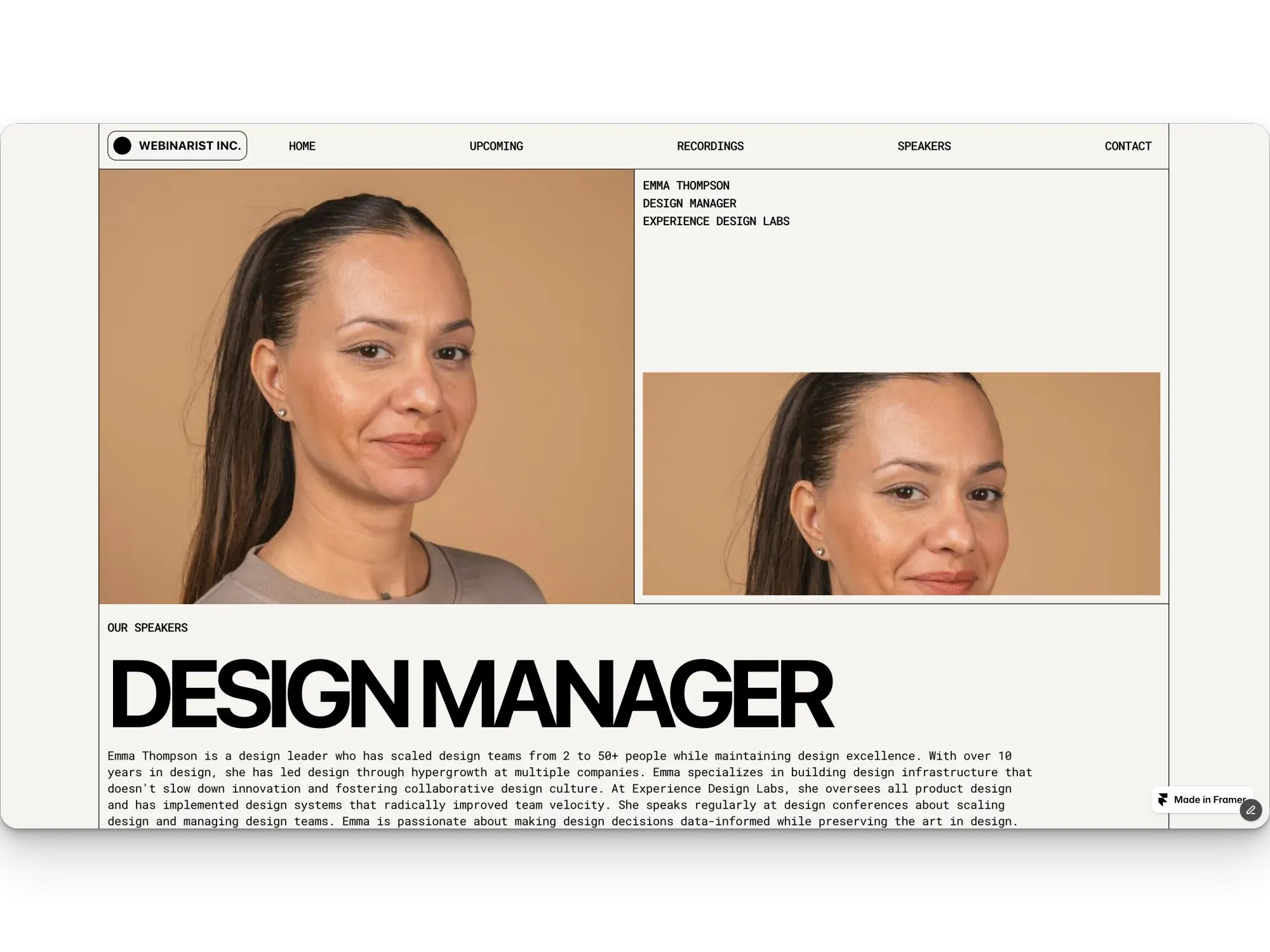 Webinar Brutalist â Live Sessions for Practitioners - Landing design