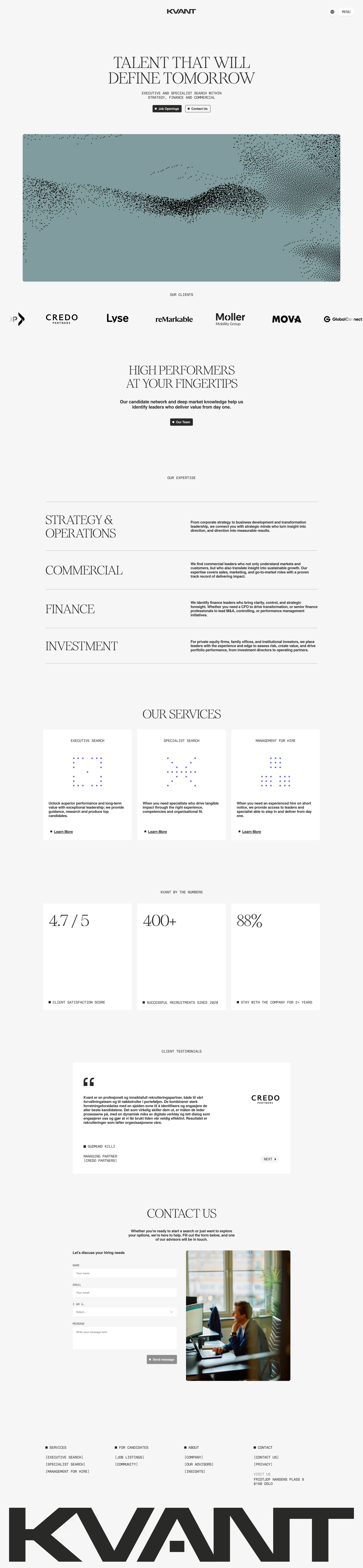 Kvant | Executive Search - Landing design
