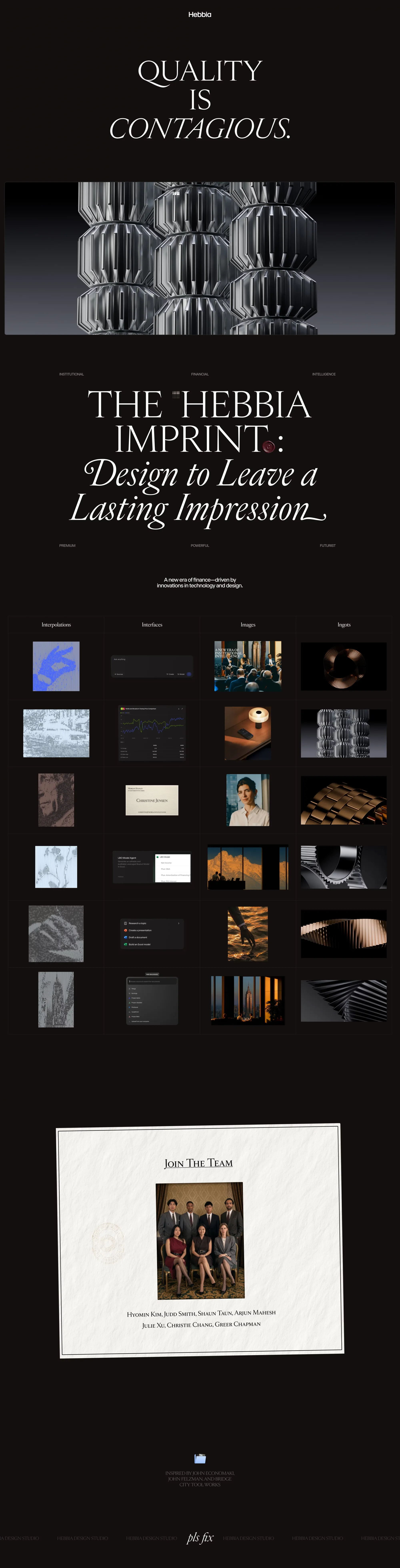 Imprint: Hebbia's Design Studio - Landing design