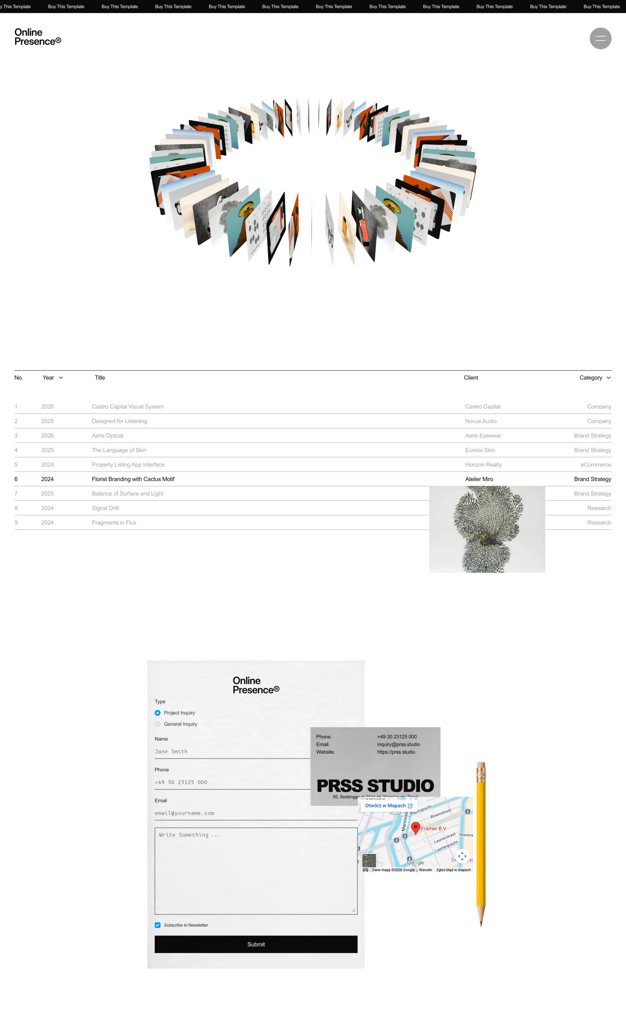 Minifolio 001: Framer Template by THE DESIGN FUTURIST - Template design