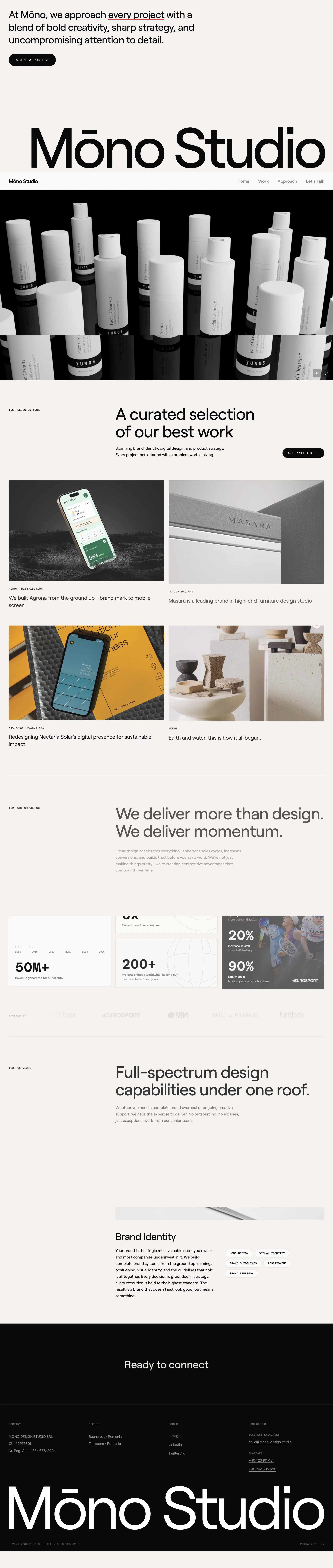 Mono — Design Studio - Portfolio design