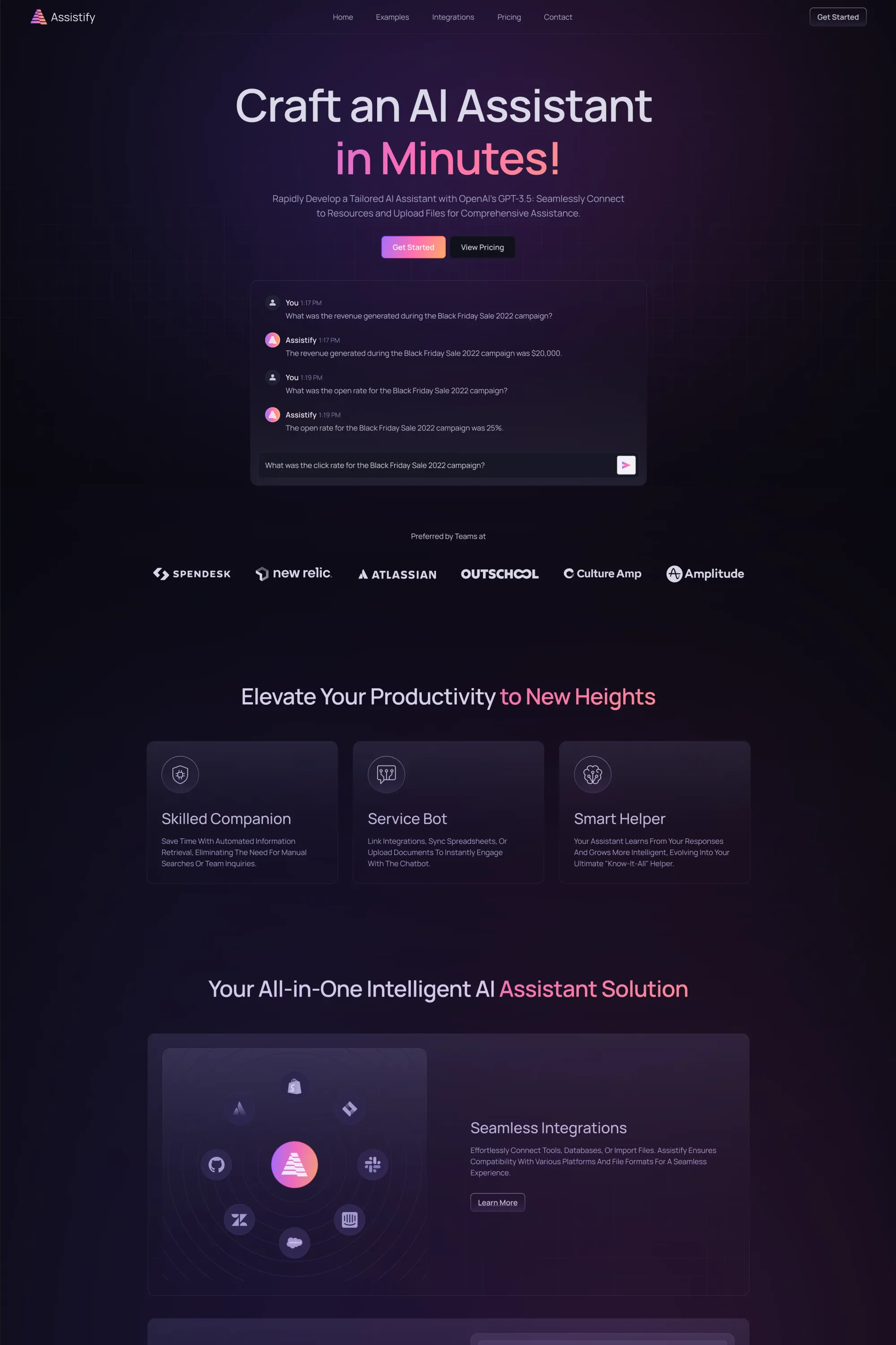 Assistify â AI SaaS & Automation Website Template - Template design