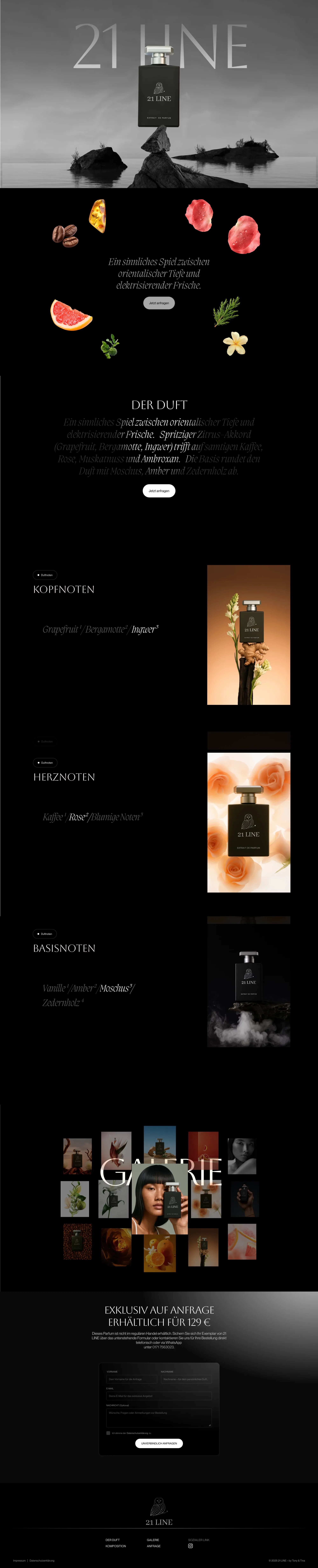 21 LINE â Exklusives Parfum mit orientalischer Tiefe & frischer Eleganz - Product page design