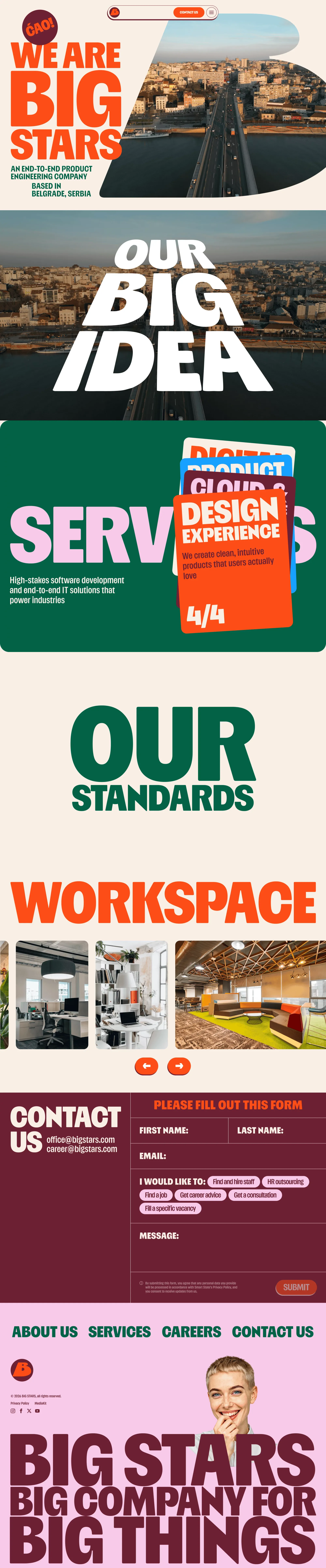 We are Big Stars - Landing design