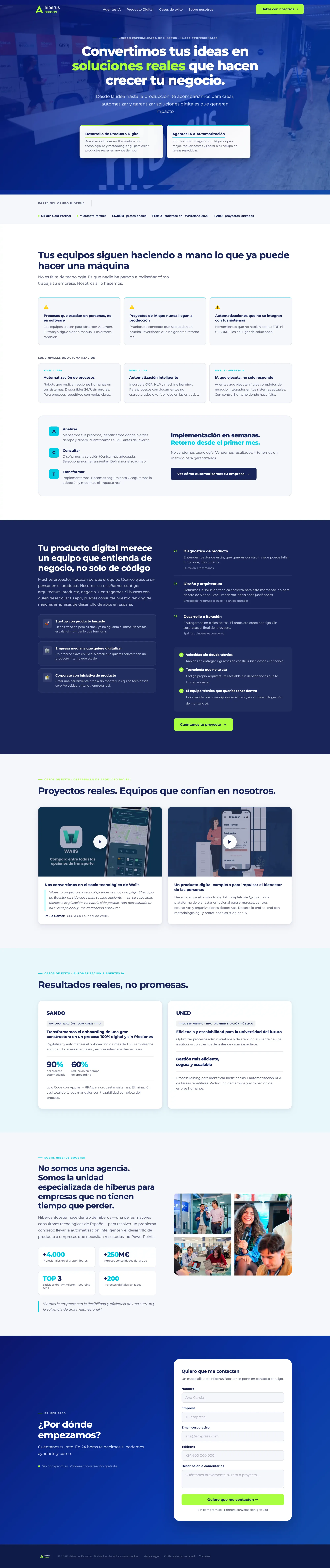 Hiberus Booster — IA y Automatización para Empresas #1 - Landing design