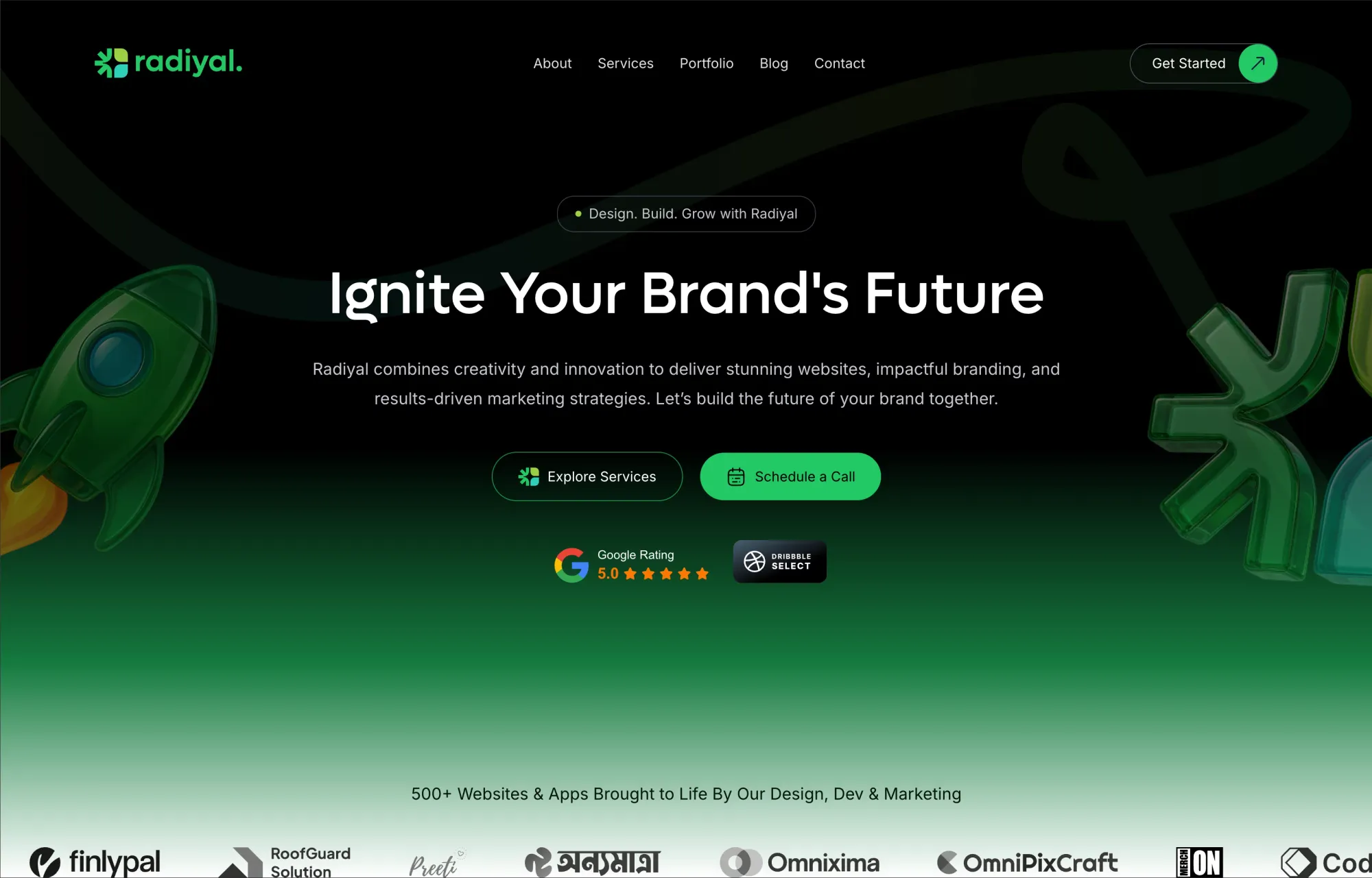 Radiyal - UI/UX, Web Design & Development Agency - Portfolio design