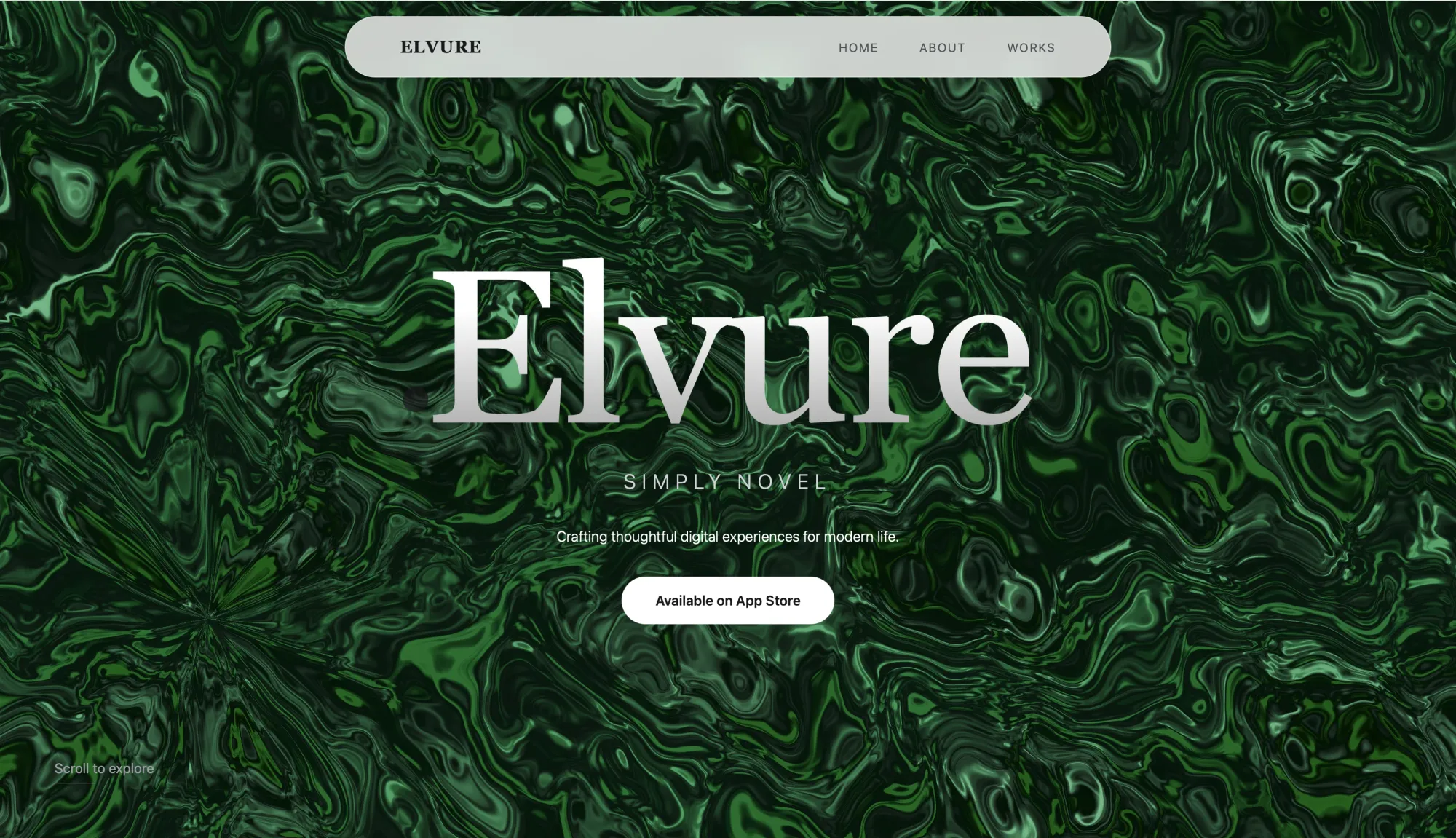 Elvure — Simply Novel - Landing design