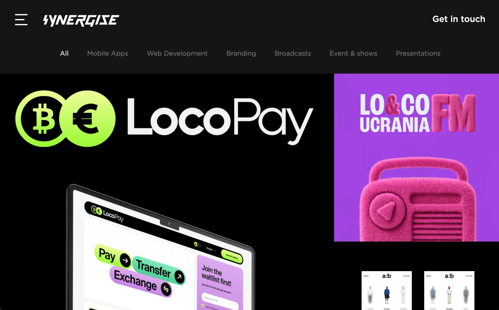 Synergize! Digital solutions for business. - Portfolio design