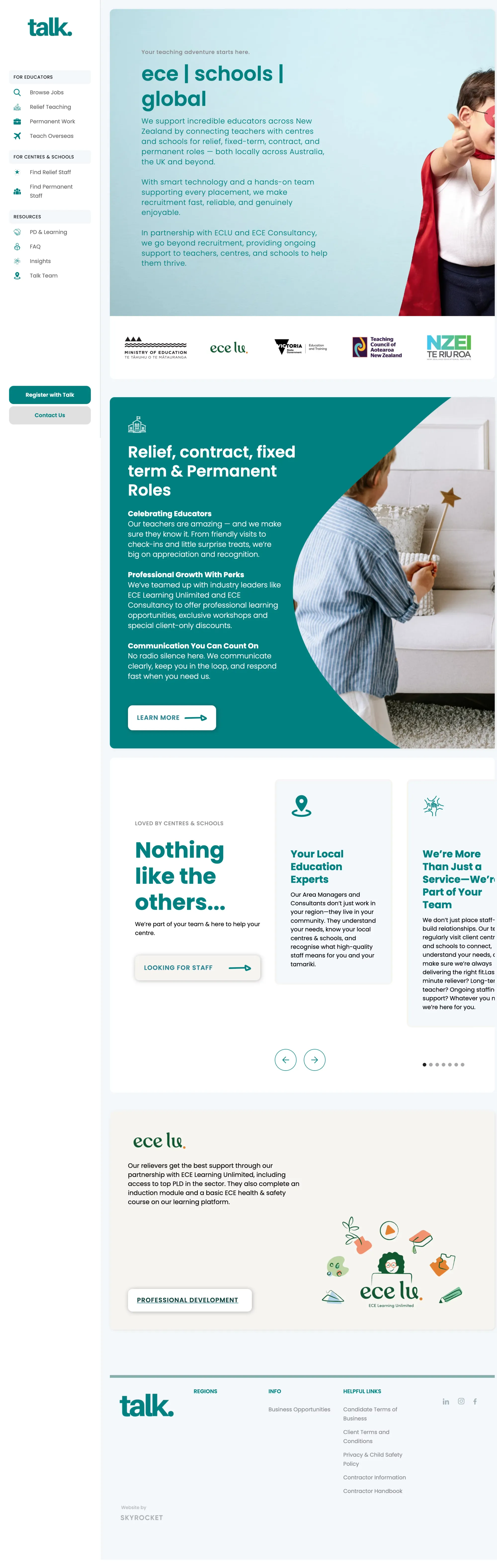 Teaching Recruitment Agency NZ | ECE, Primary & Secondary | Talk Recruitment - website design