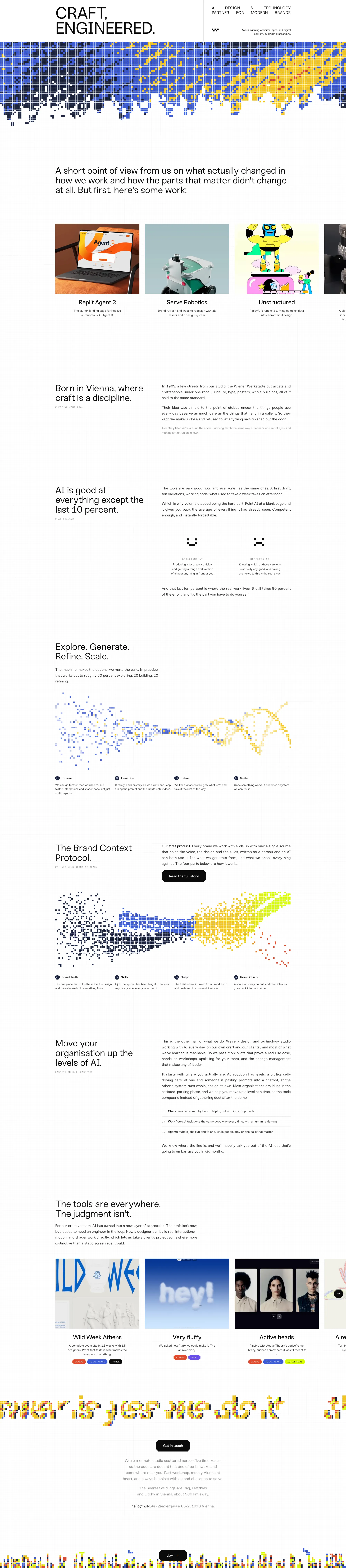 Craft, engineered · wild - Portfolio design