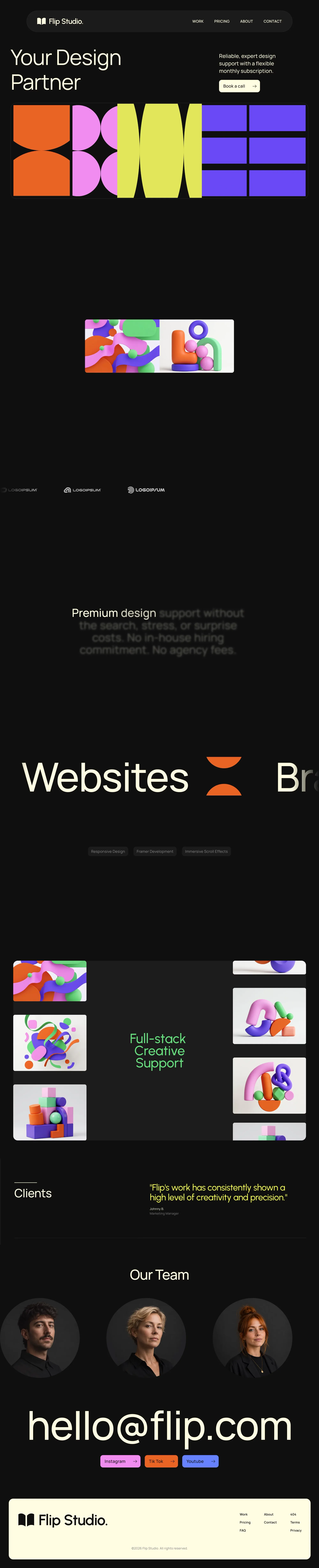 Flip Studio - Web Design, Branding & Creative Studio - Template design