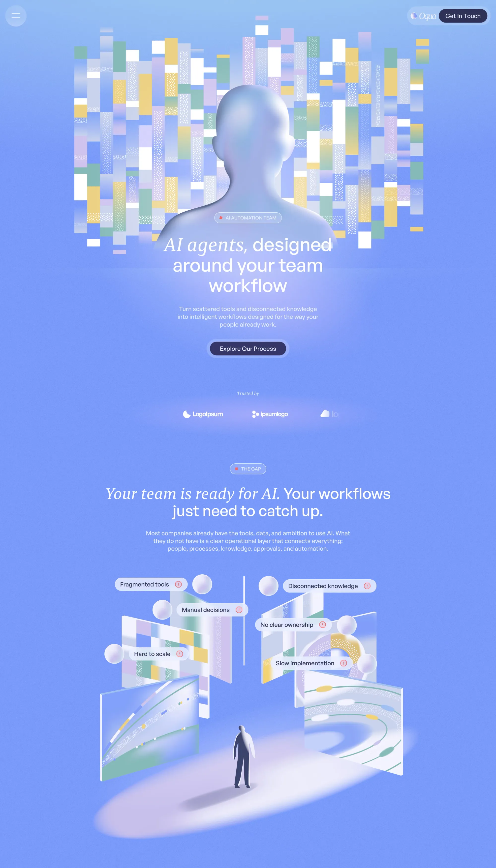 Illustrative SaaS Template for AI Agencies and Startups - Template design