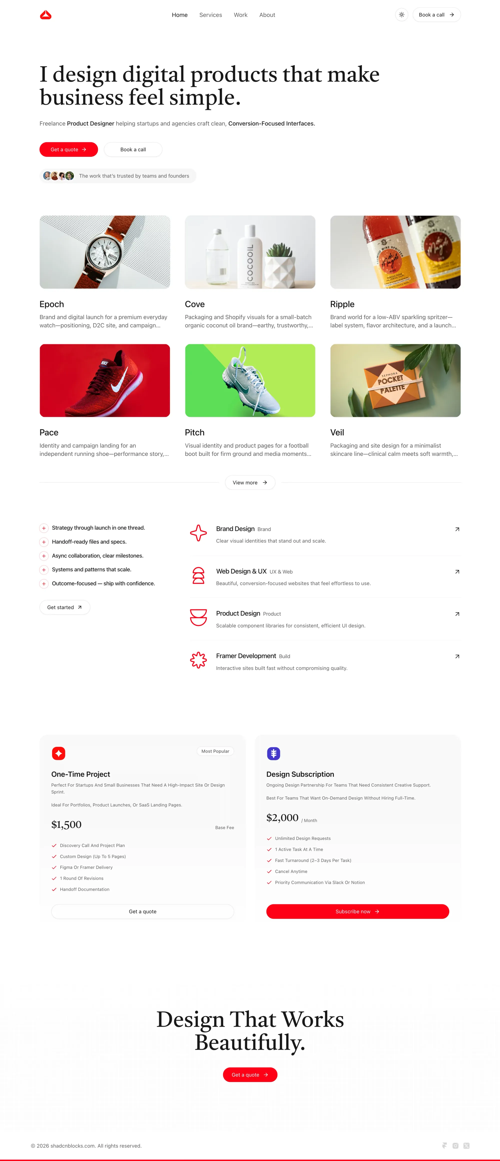 Hatch - Modern Next.js Template - Template design