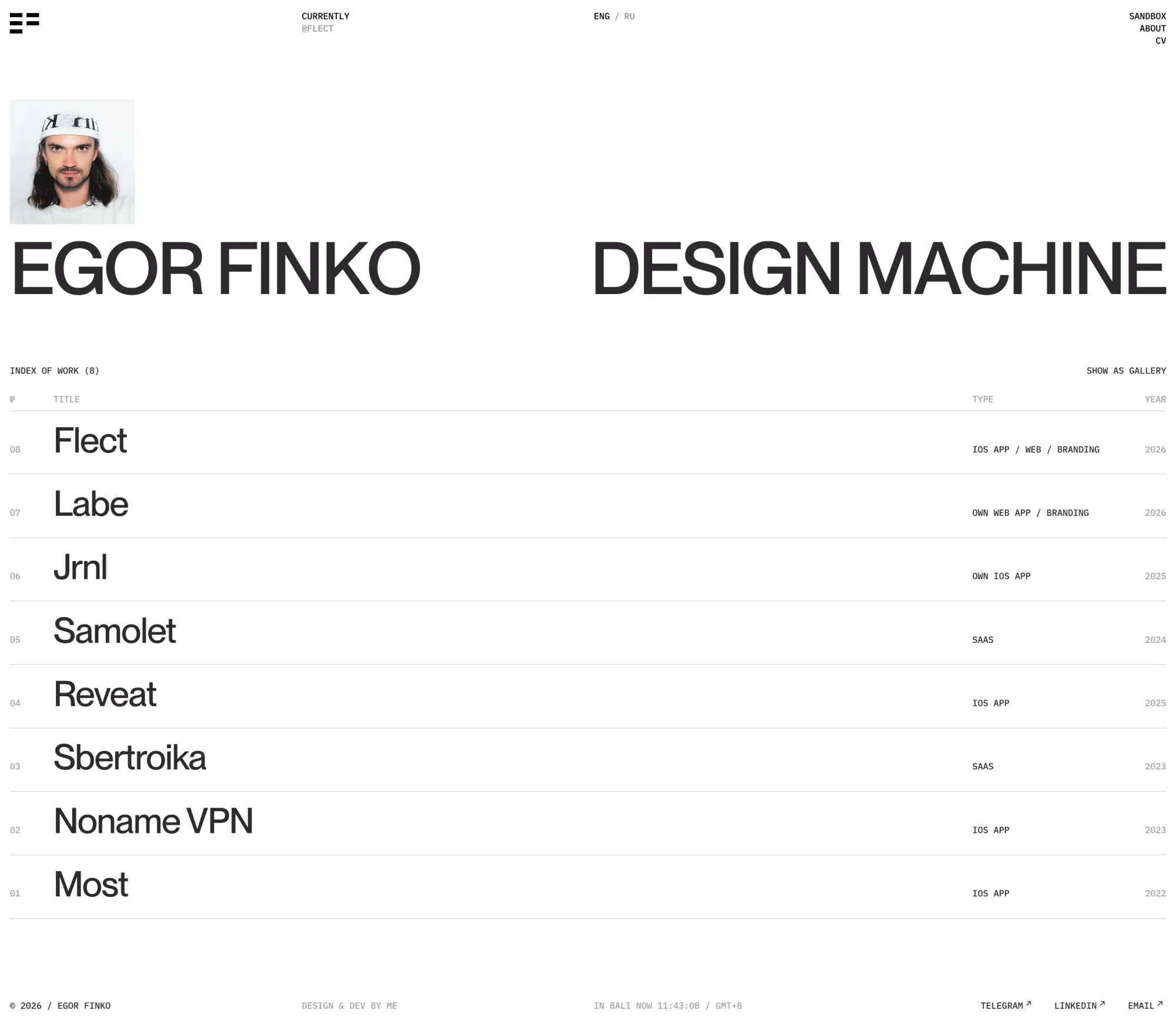 Egor Finko / Design Machine - Portfolio design
