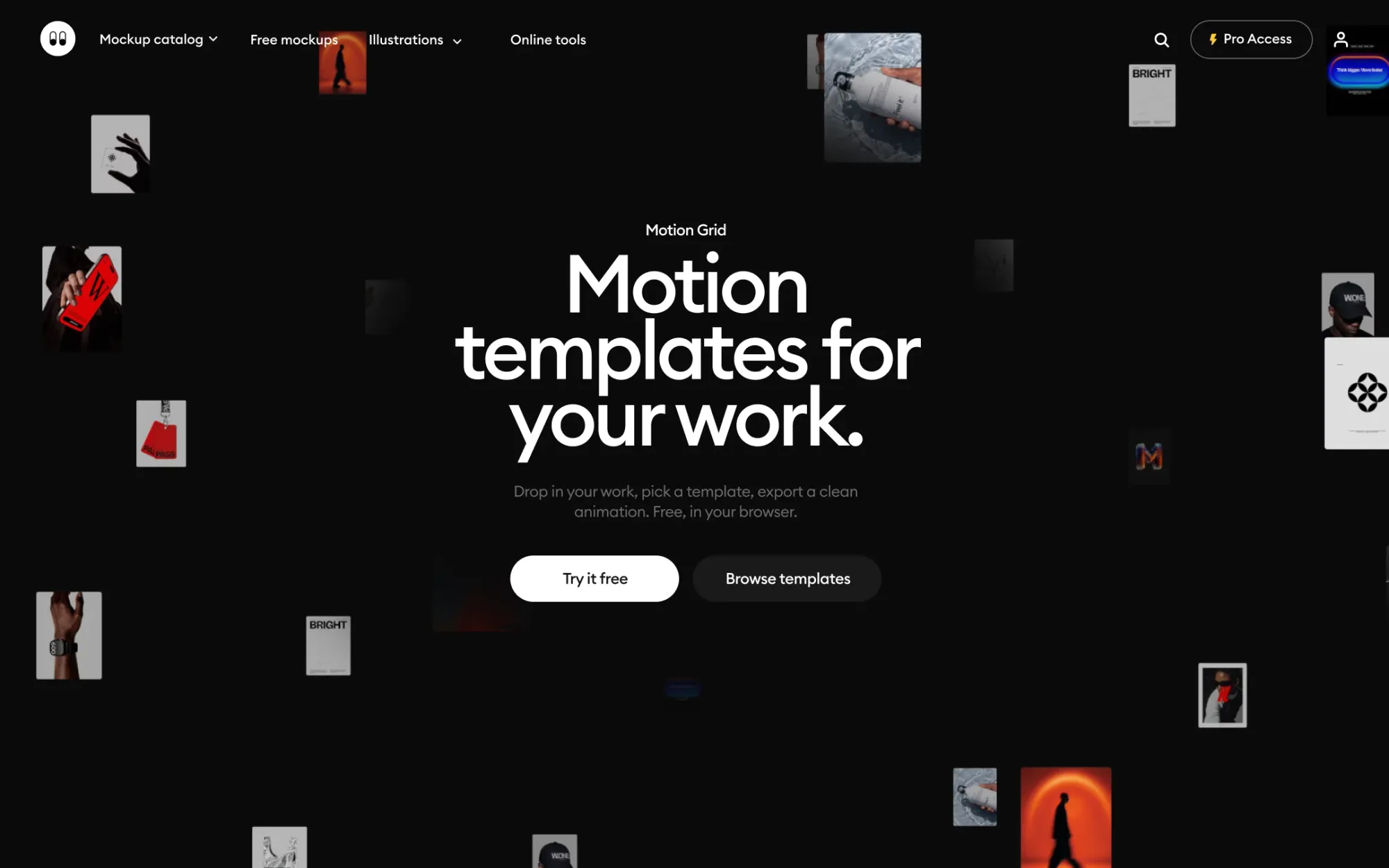 Motion Grid: Free Online Motion Graphics Maker | WANNATHIS.ONE - Product page design