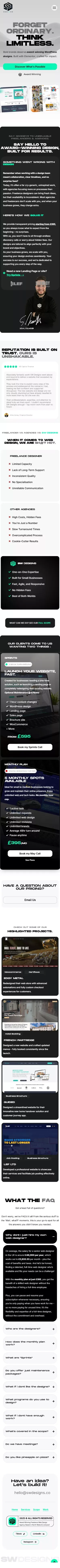 SW Designs - Award Winning WordPress Designs mobile view