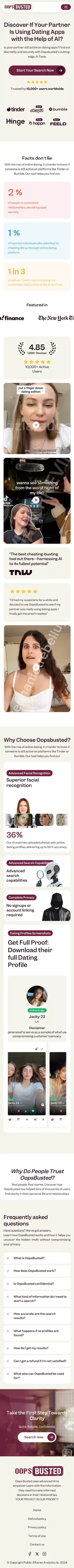 Oops Busted - Unmask hidden truths in the digital dating world mobile view