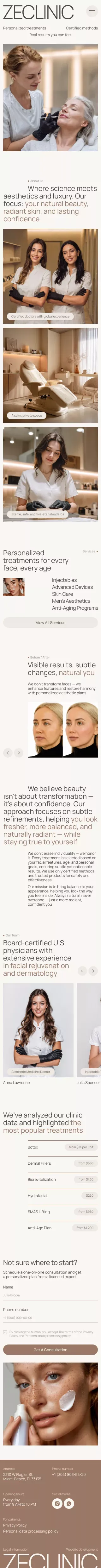 ZECLINIC — Aesthetic Clinic in Miami | Botox, Fillers & Skin Rejuvenation mobile view
