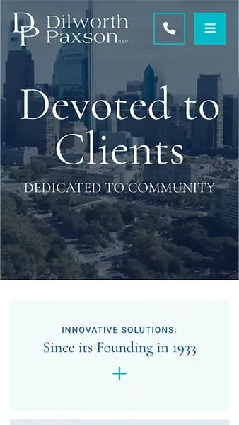 Real Estate, Litigation and Diverse Legal Practice - Philadelphia, PA - Dilworth Paxson LLP mobile view