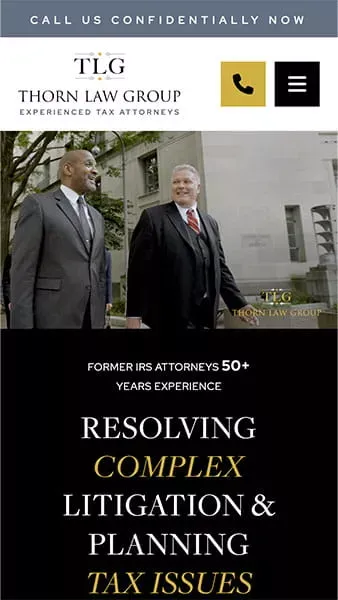 Washington DC Tax Attorney | Solution-Focused | Thorn Law Group mobile view