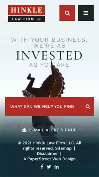 Hinkle Law Firm: Business and Real Estate Litigation Attorneys mobile view