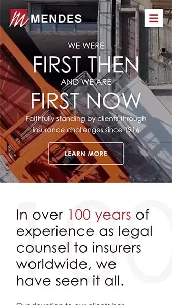 Over 100 years of handling first-party insurance policy matters | Mendes & Mount LLP mobile view