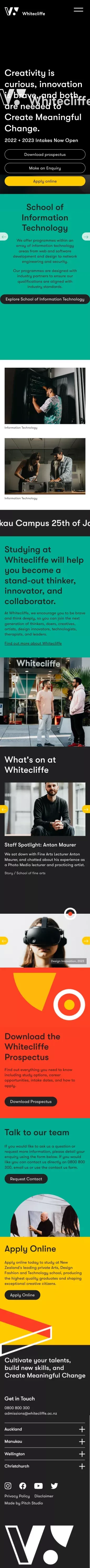 Whitecliffe | Home mobile view