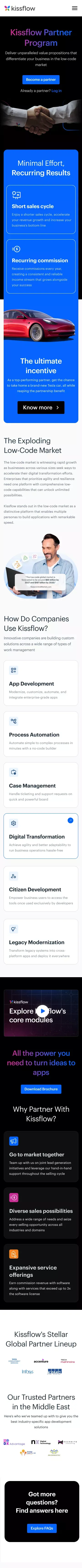 Kissflow Partners | Join Now! Kissflow Partnership Program mobile view