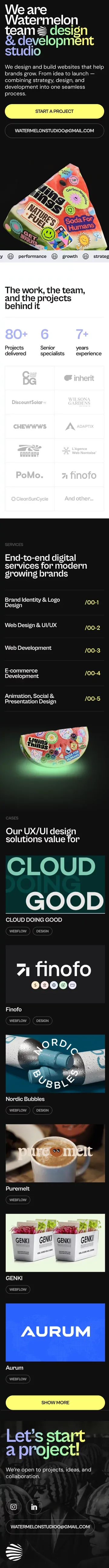 Watermelon Team - your new creative partners mobile view