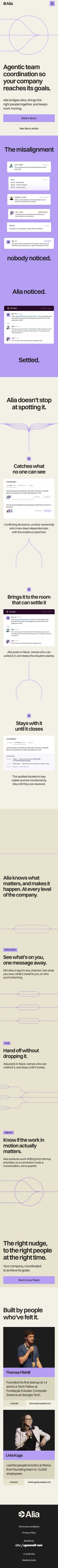 Alia - Agentic team coordination mobile view