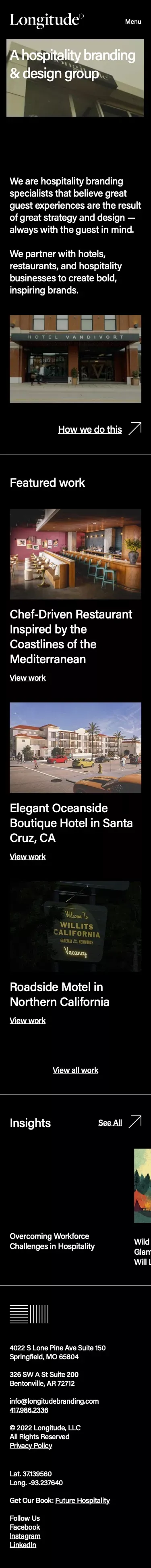 Longitude° | Hospitality Branding & Design Group | Hotel Branding | Restaurant Branding mobile view