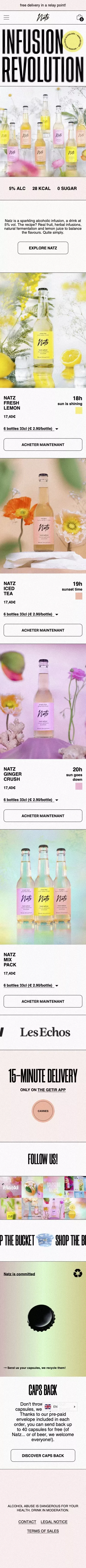Natz | Hard Seltzer | Infusion pétillante alcoolisée mobile view