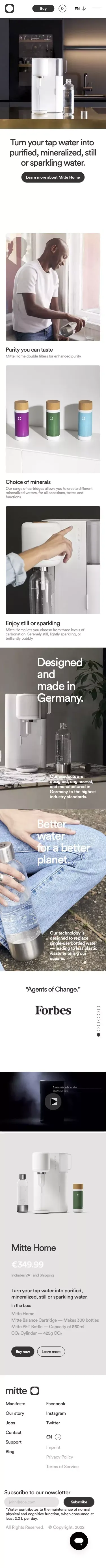 Mitte. Better for you, Better for the planet. mobile view