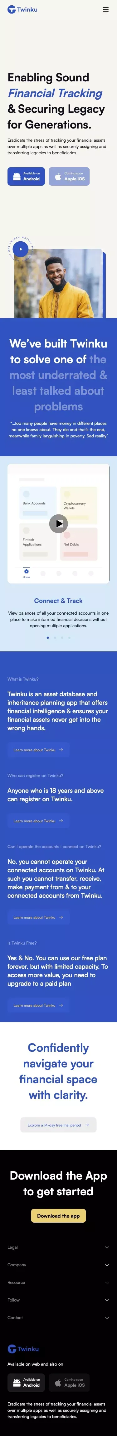 Twinku mobile view
