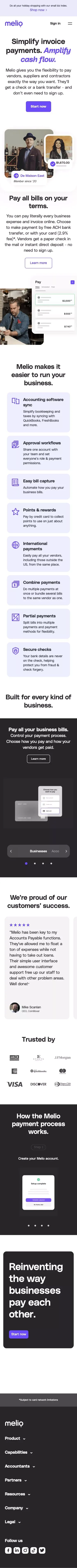 Pay & Get Paid: Easy Bill Paying Service for Businesses | Melio mobile view