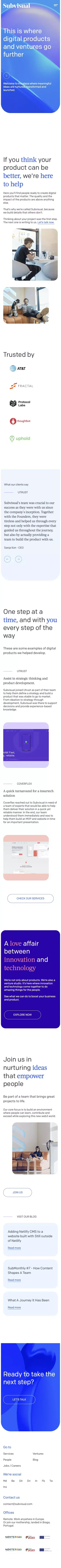 Subvisual: web3 products and ventures universe mobile view