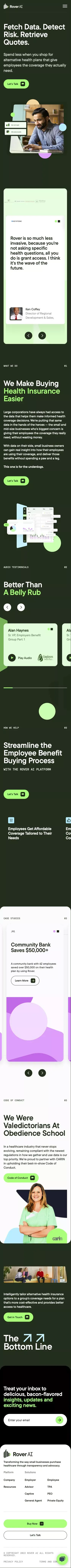 Rover AI | Alternative healthcare plans for small business mobile view