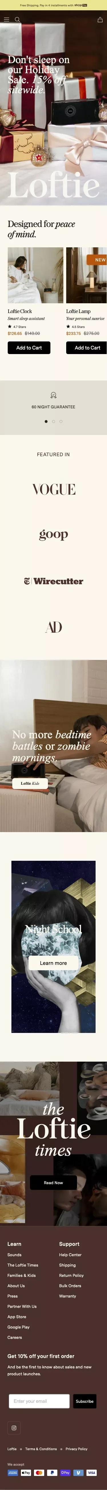 Sleep Better With Loftie | Loftie mobile view