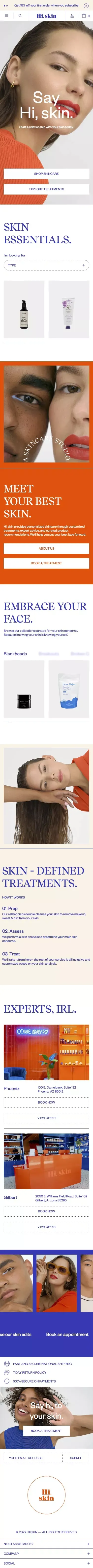 Personalized Facials & Treatments | Hi, skin mobile view
