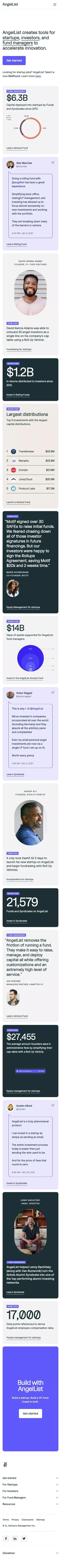 Build, Lead, Invest | AngelList mobile view