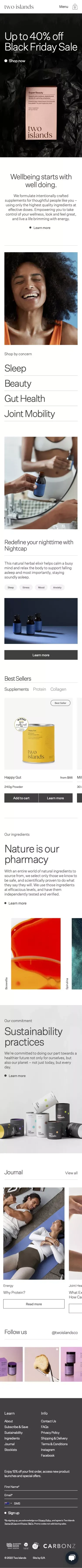 Two Islands | Quality Collagen Supplements, Protein Powder & More mobile view