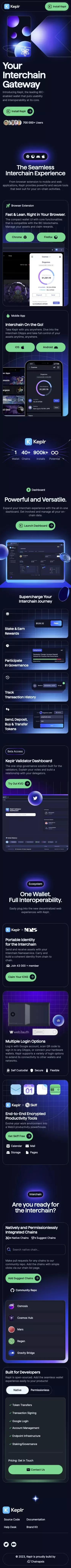 Keplr Wallet | Your Interchain Gateway mobile view