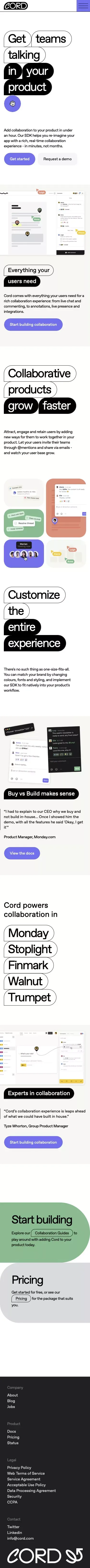 Cord | Make the internet multiplayer | Home mobile view