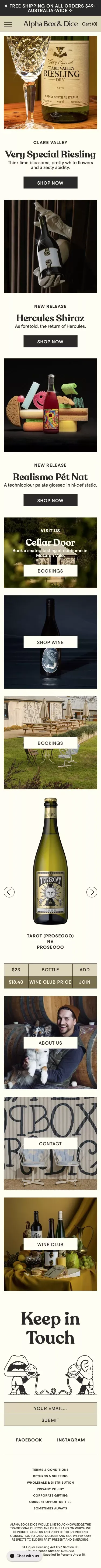 Alpha Box & Dice | The Alphabet of Wine | McLaren Vale Winery mobile view