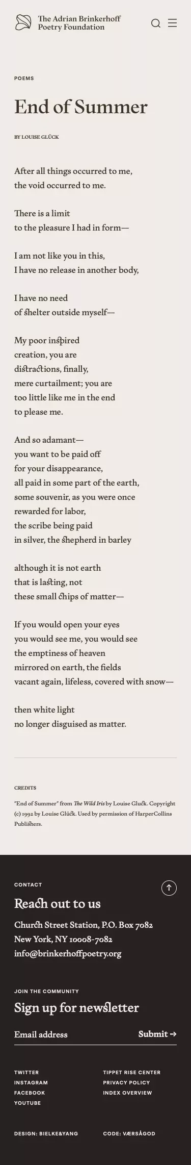 End of Summer – The Adrian Brinkerhoff Poetry Foundation mobile view