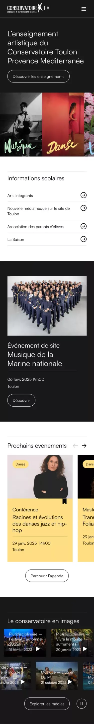 L’enseignement artistique du Conservatoire Toulon Provence Méditerranée | Conservatoire TPM mobile view