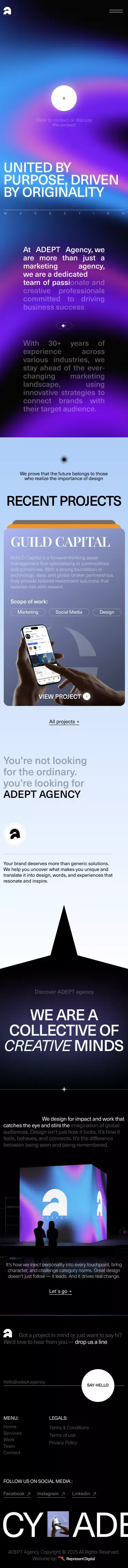 Adept Agency – united by purpose, driven by originality mobile view