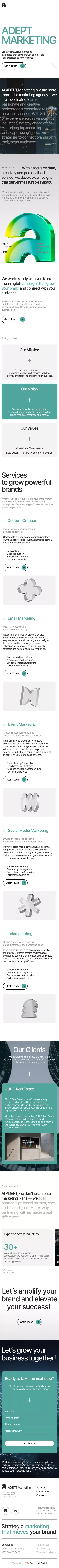ADEPT Marketing mobile view