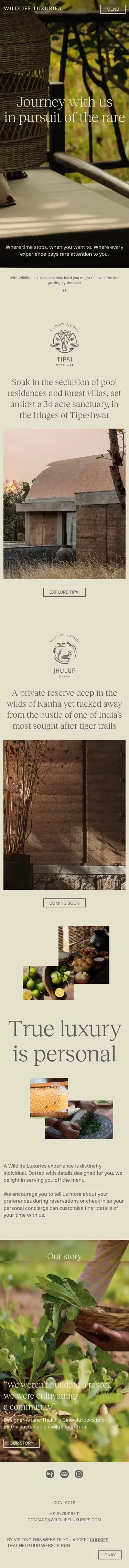 Wildlife Luxuries India mobile view