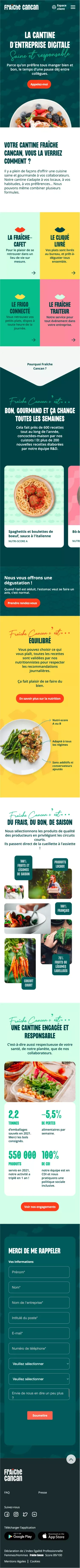 Fraîche Cancan - La Cantine d'Entreprise Saine et Responsable mobile view